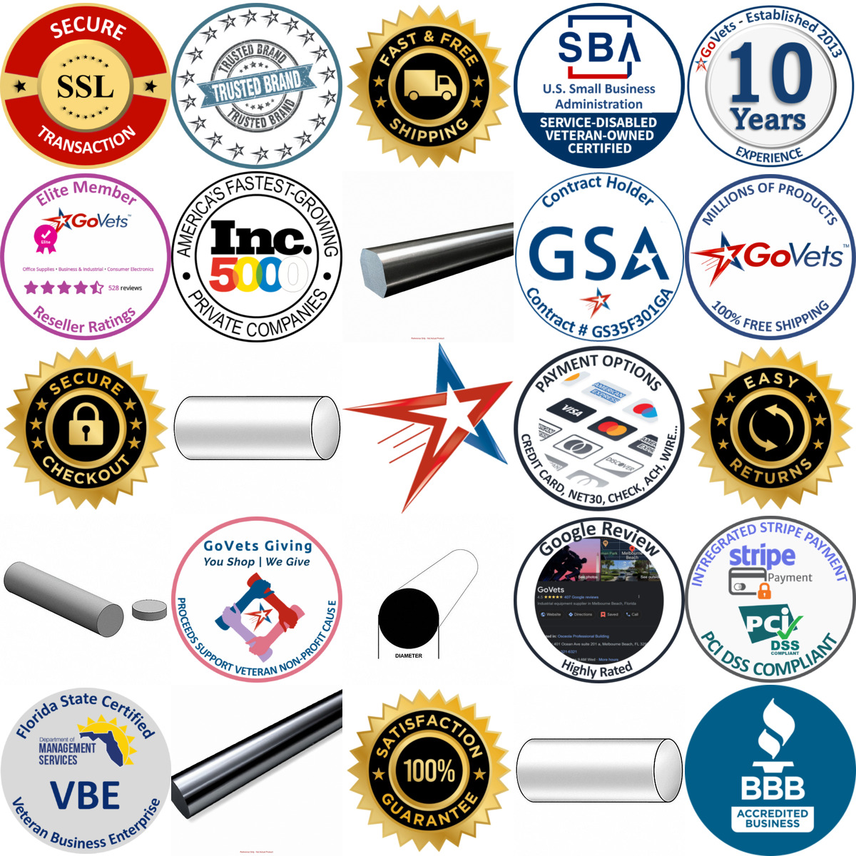 A selection of Carbon Steel Discs and Rods products on GoVets