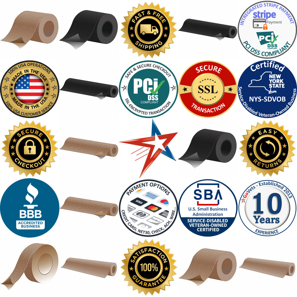 A selection of Fiberglass Fabric Sheets Strips and Rolls products on GoVets