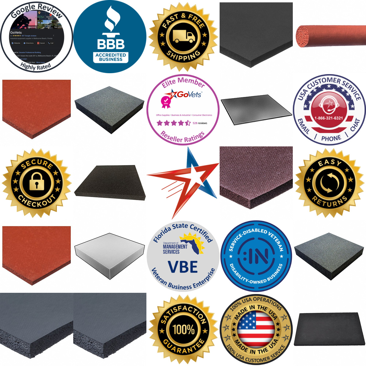 A selection of Foam products on GoVets