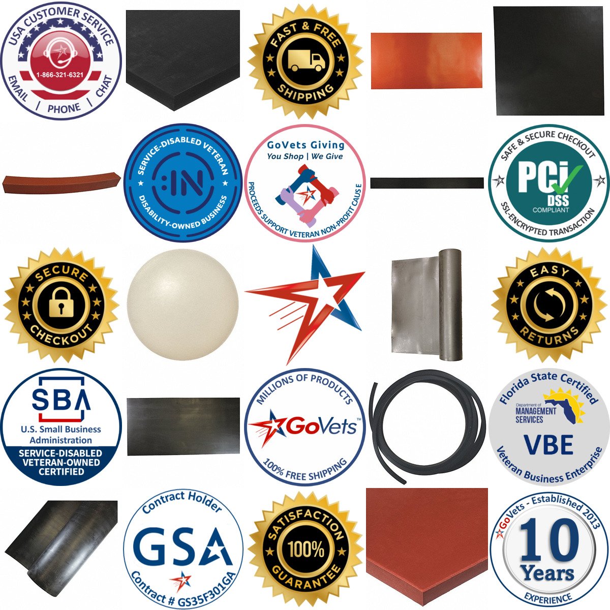 A selection of Rubber products on GoVets