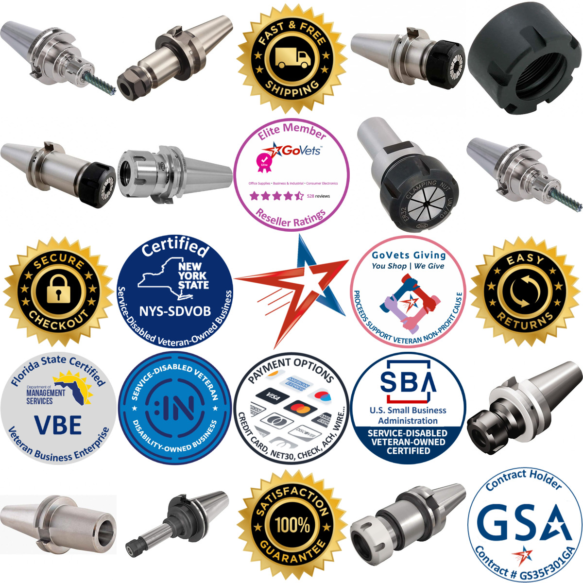 A selection of End Mill Holders and Adapters products on GoVets