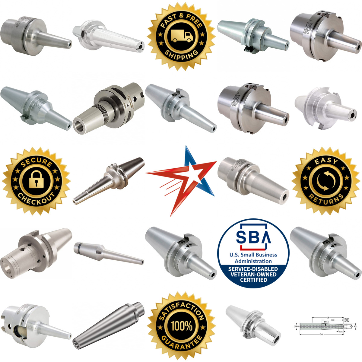 A selection of End Mill Holders and Adapters products on GoVets