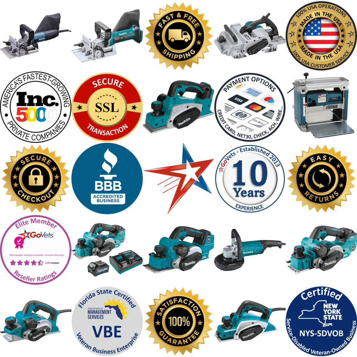 A selection of Makita products on GoVets