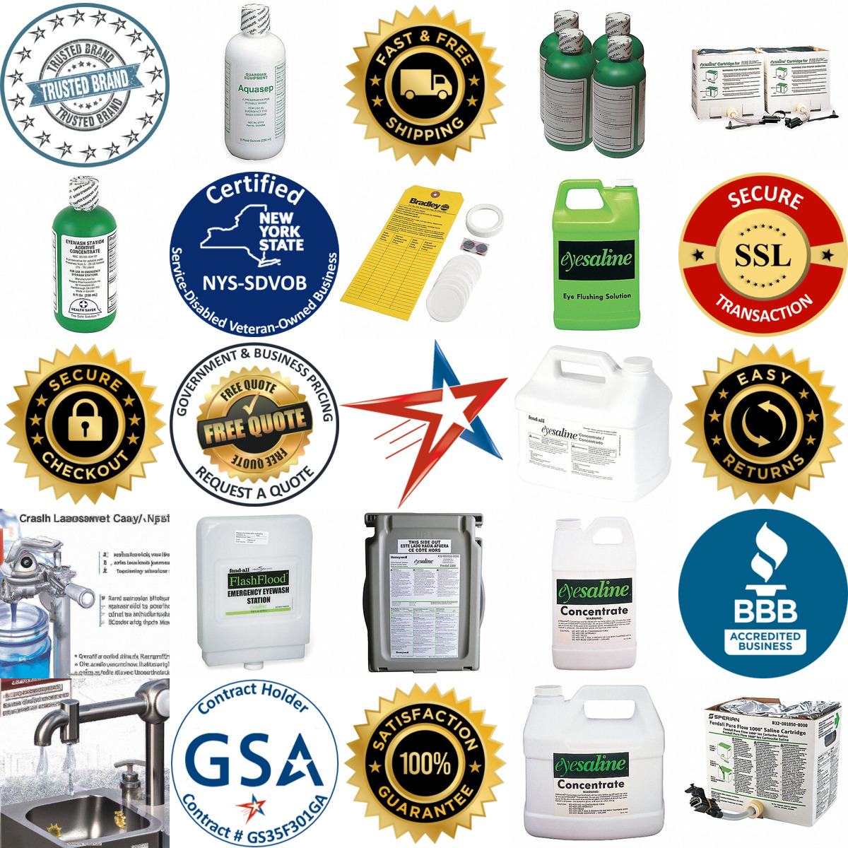 A selection of Eyewash Solutions and Preservatives products on GoVets