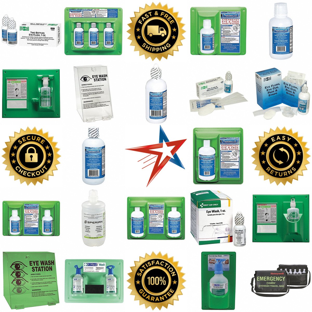 A selection of Single Use Eyewash Bottles and Stations products on GoVets