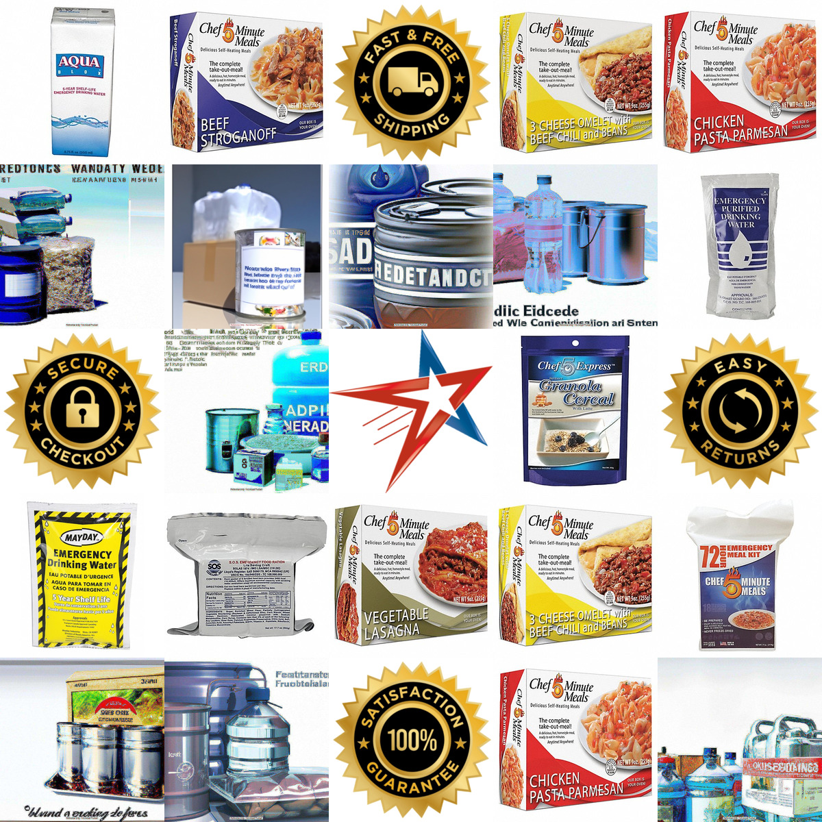 A selection of Emergency Water and Food Rations products on GoVets