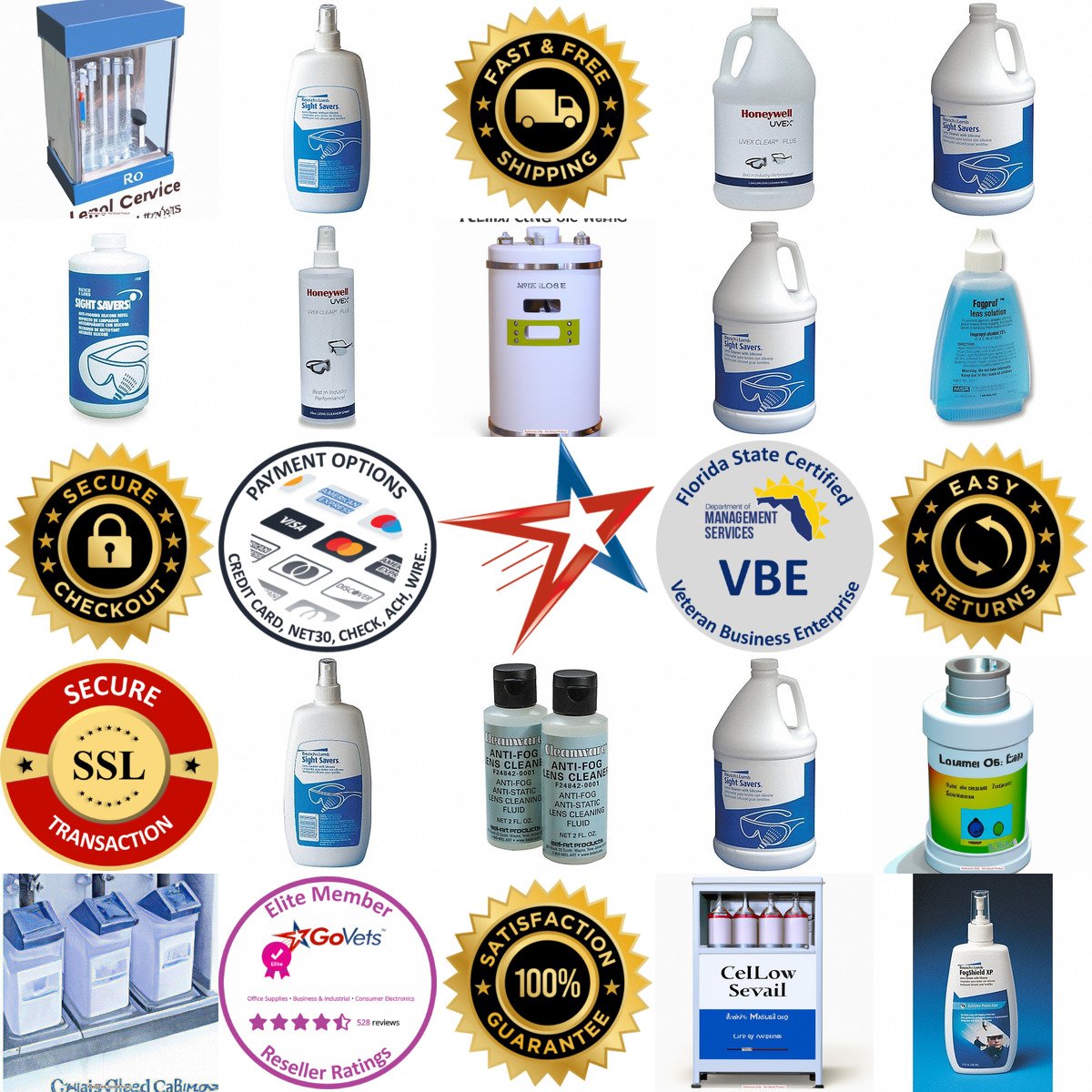 A selection of Lens Cleaning Station Solution Refills products on GoVets