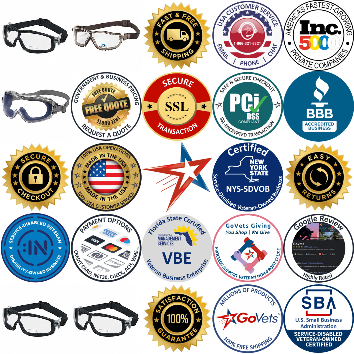 A selection of Reader Safety Goggles products on GoVets