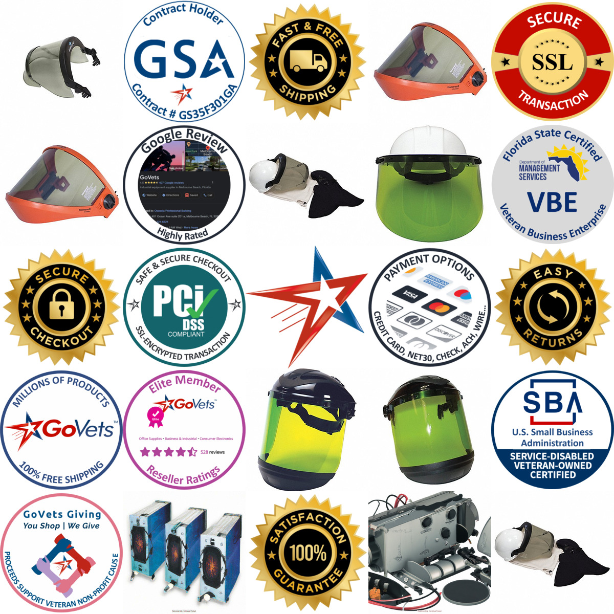 A selection of Arc Flash Face Shield Assemblies products on GoVets