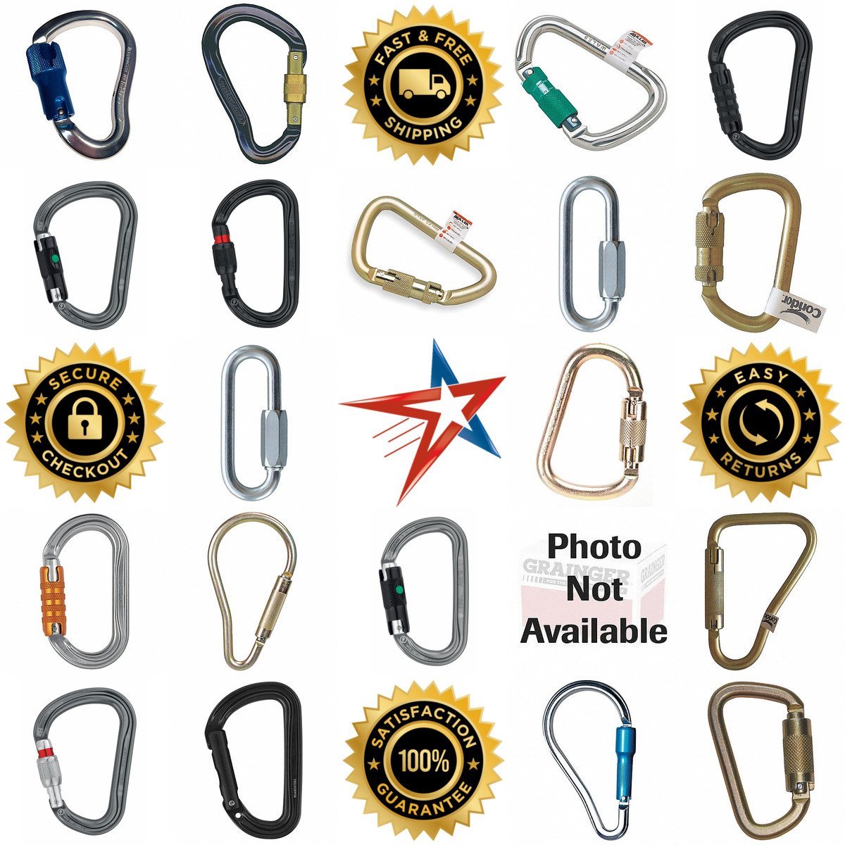 A selection of Carabiners For Fall Protection products on GoVets