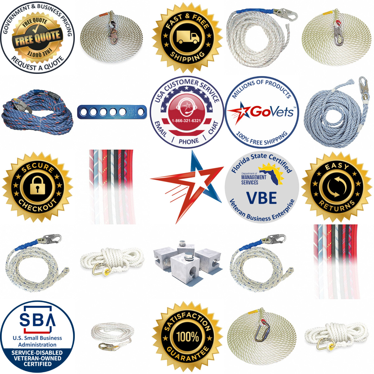 A selection of Vertical Rope Lifelines products on GoVets