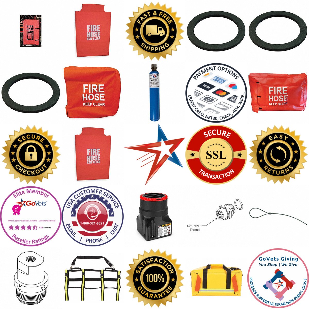 A selection of Fire Hose and Fire Extinguisher Accessories products on GoVets