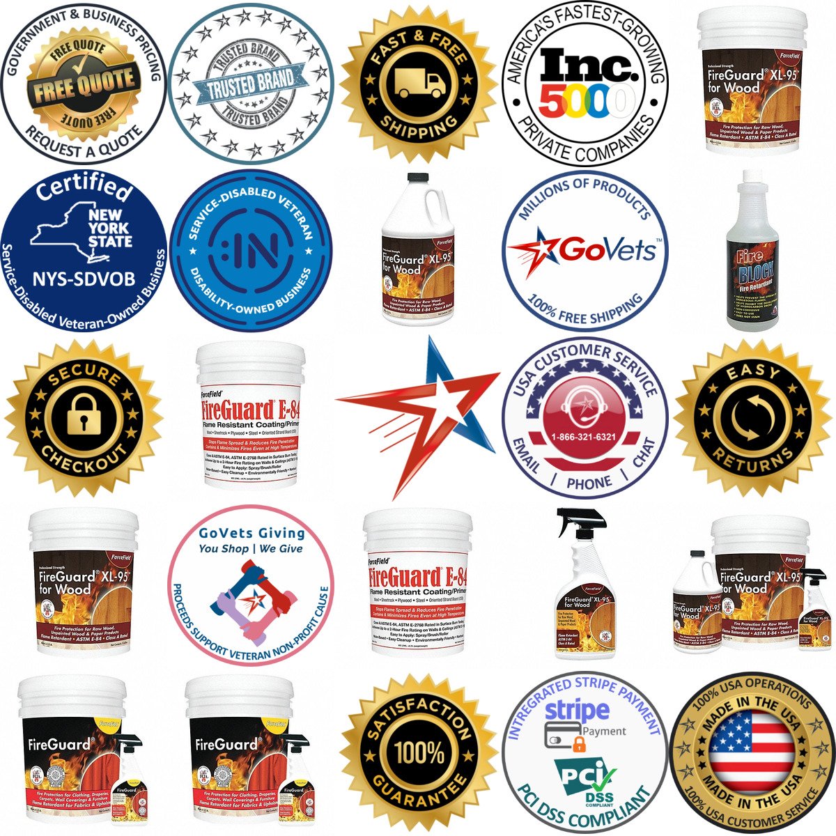 A selection of Fire Resistant Treatments products on GoVets