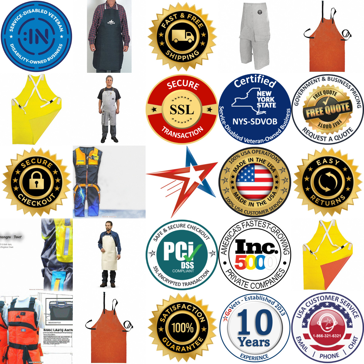 A selection of Flame Resistant and Arc Flash Aprons products on GoVets