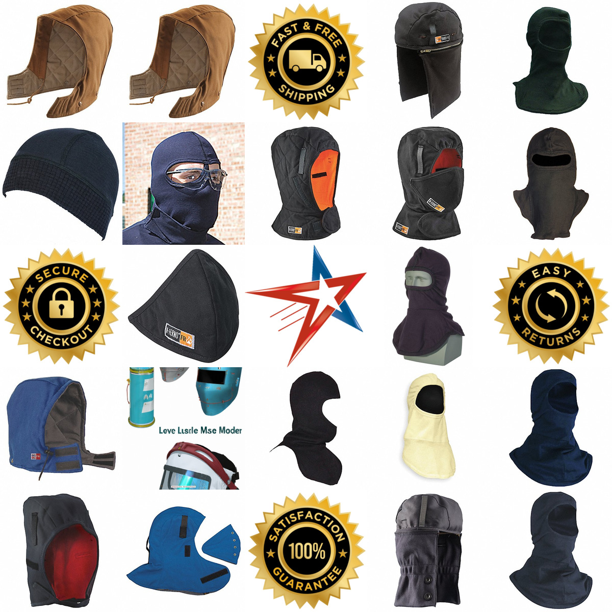 A selection of Flame Resistant and Arc Flash Face Masks and Liner products on GoVets