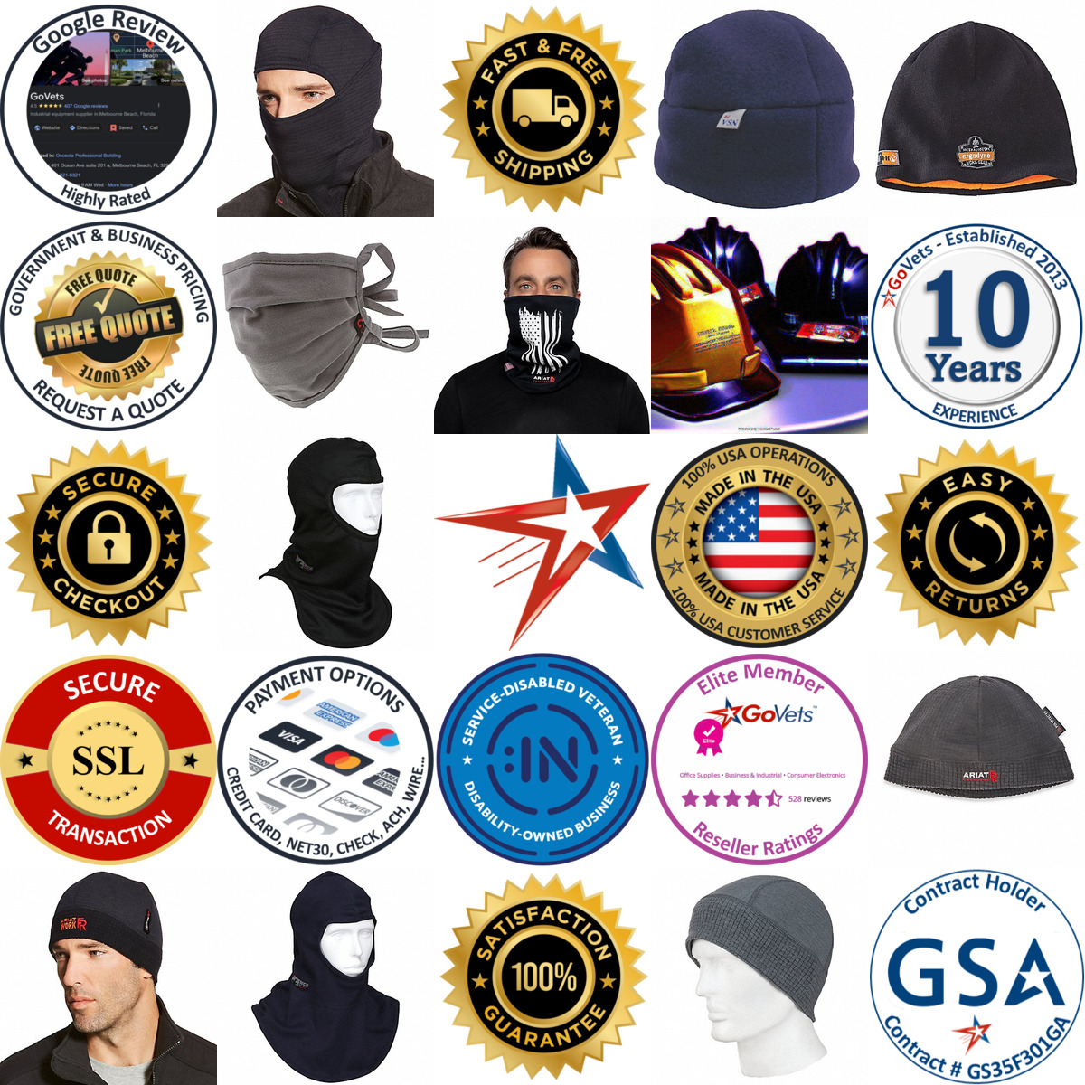 A selection of Flame Resistant and Arc Flash Hats and Caps products on GoVets