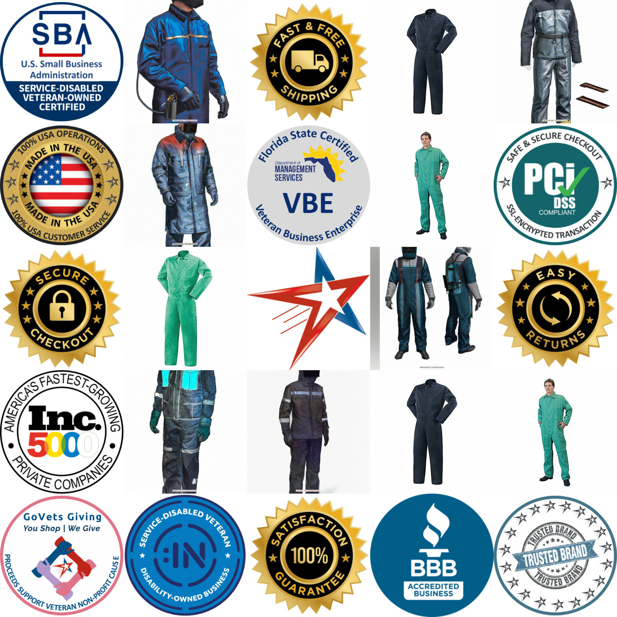 A selection of Welding Coveralls products on GoVets