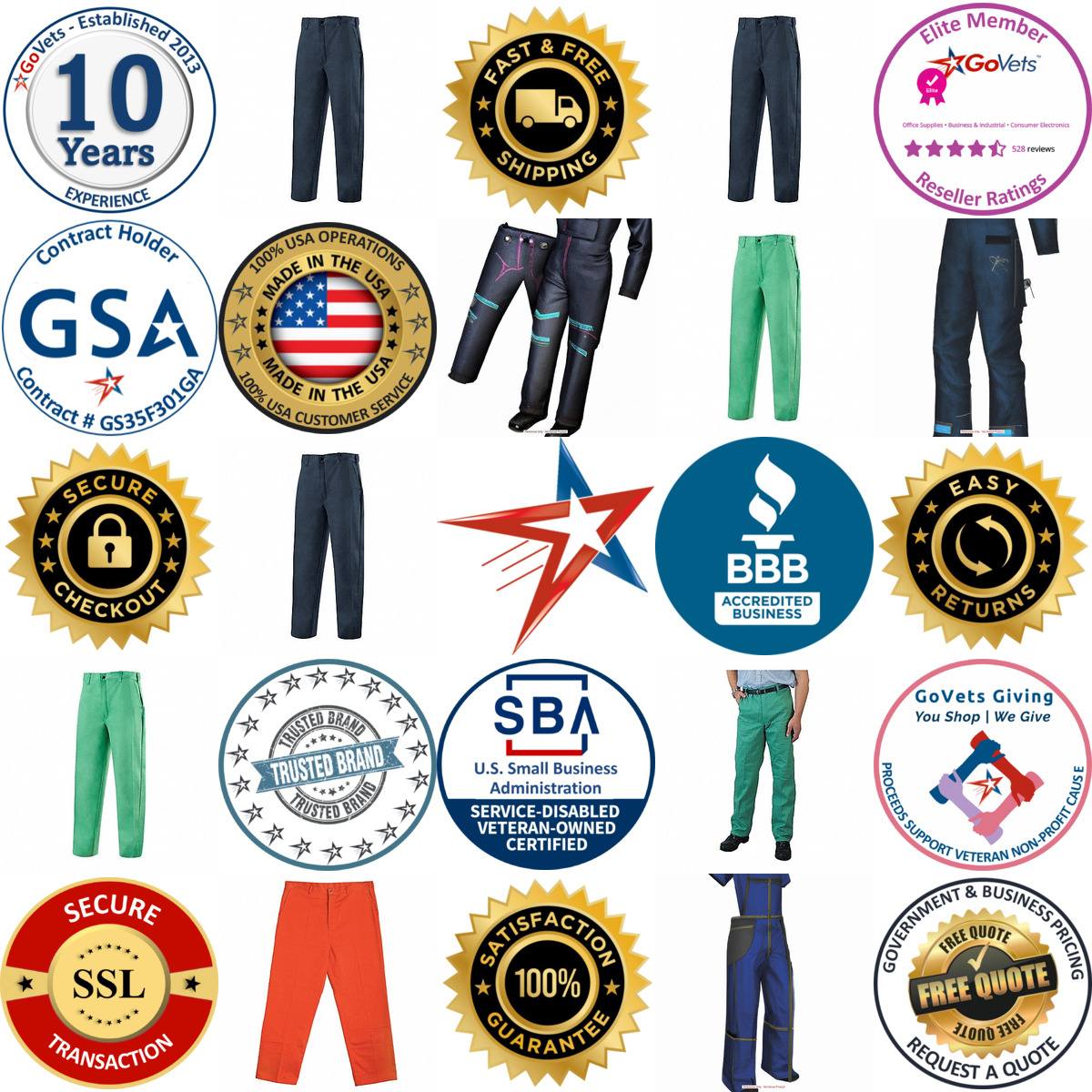 A selection of Welding Pants products on GoVets