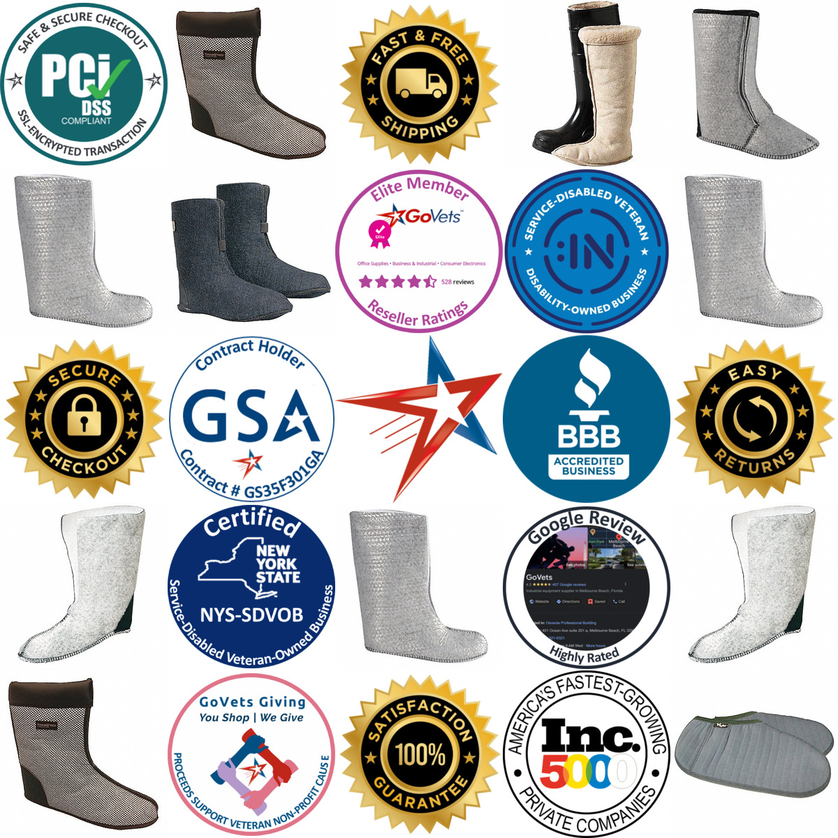 A selection of Boot Liners products on GoVets