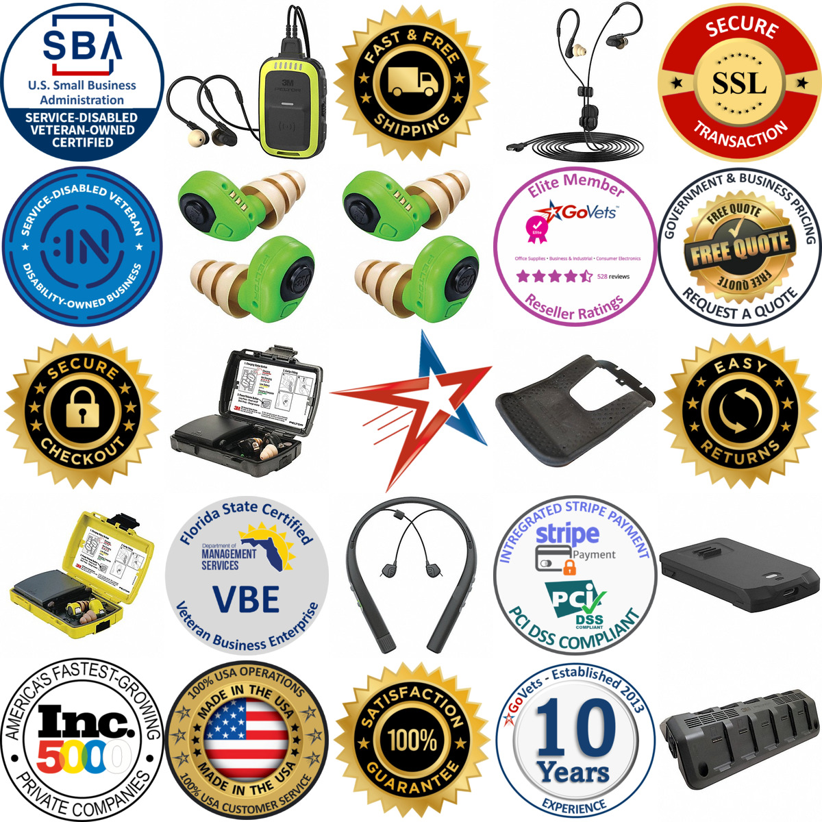 A selection of Electronic Earplugs products on GoVets