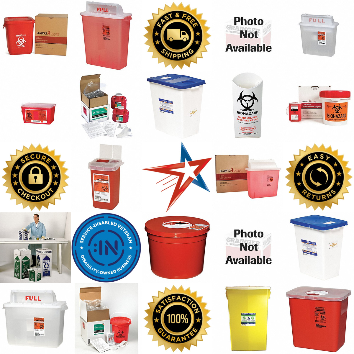 A selection of Sharps Containers products on GoVets