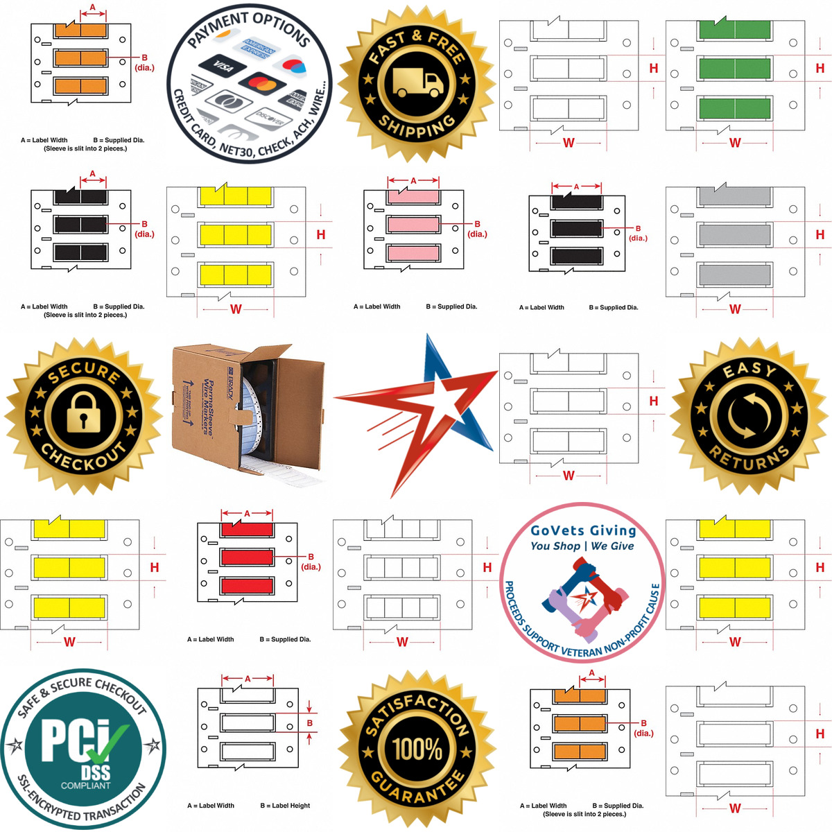 A selection of Cable and Wire Marking Sleeve and Tube Labels products on GoVets