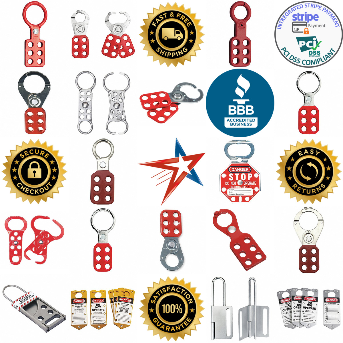 A selection of Lockout Hasps products on GoVets