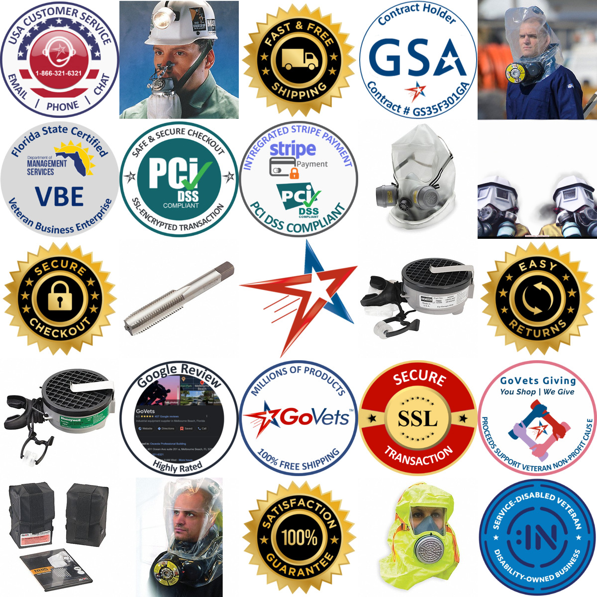 A selection of Escape Hoods and Respirators products on GoVets