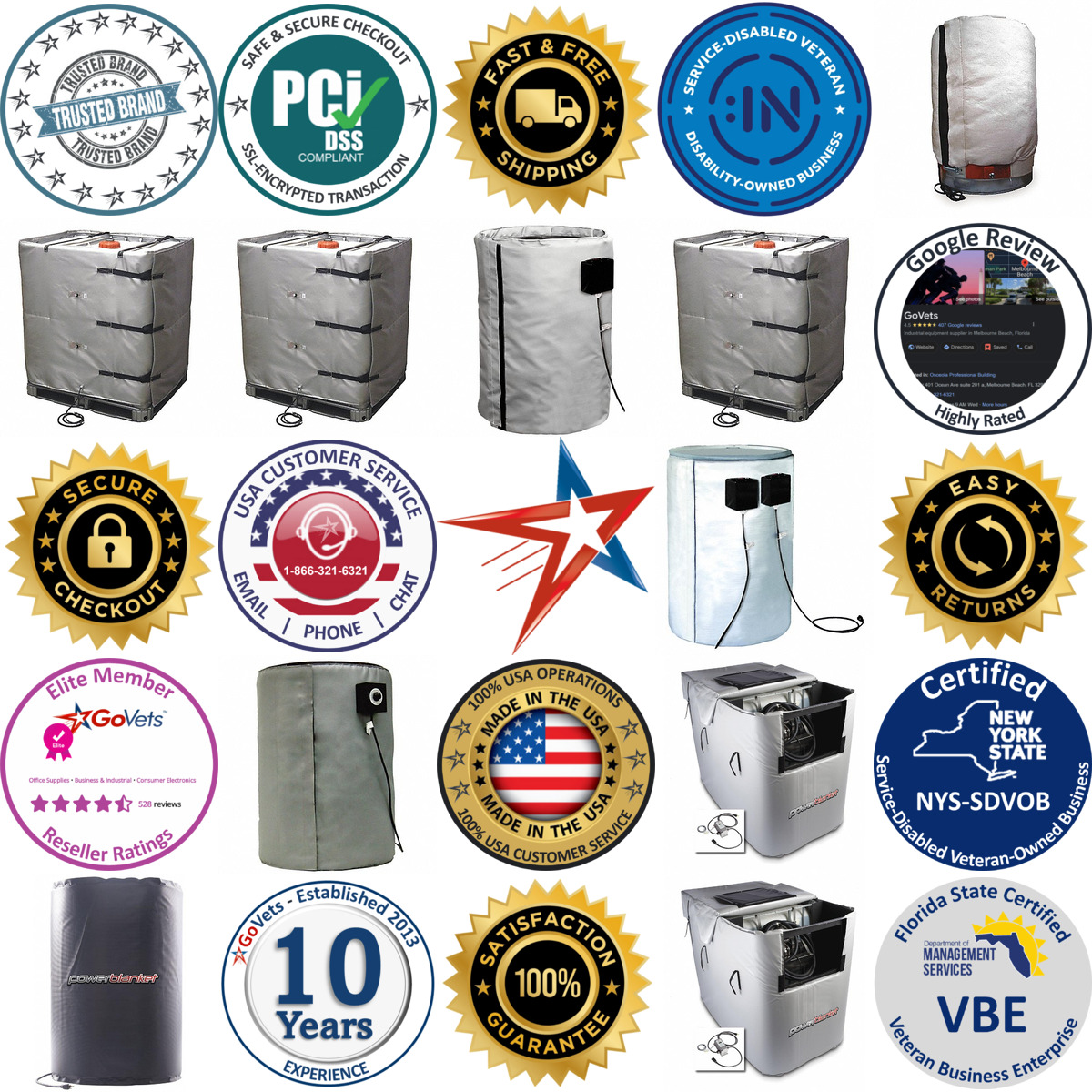 A selection of Drum Pail and Tote Full Coverage Heaters products on GoVets