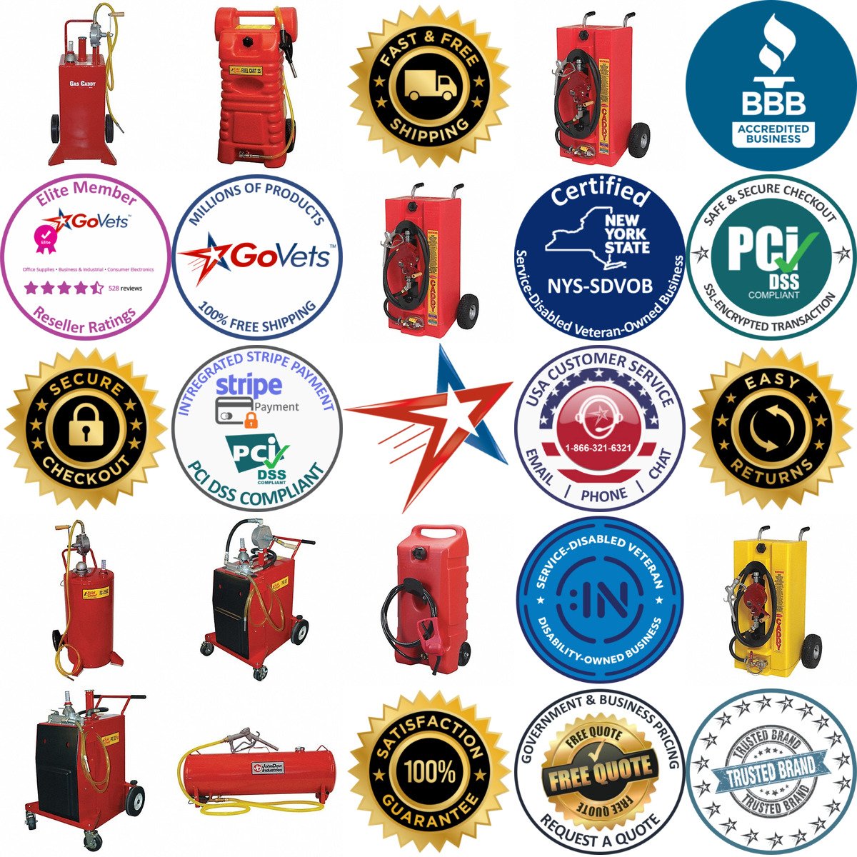 A selection of Fuel Caddies products on GoVets