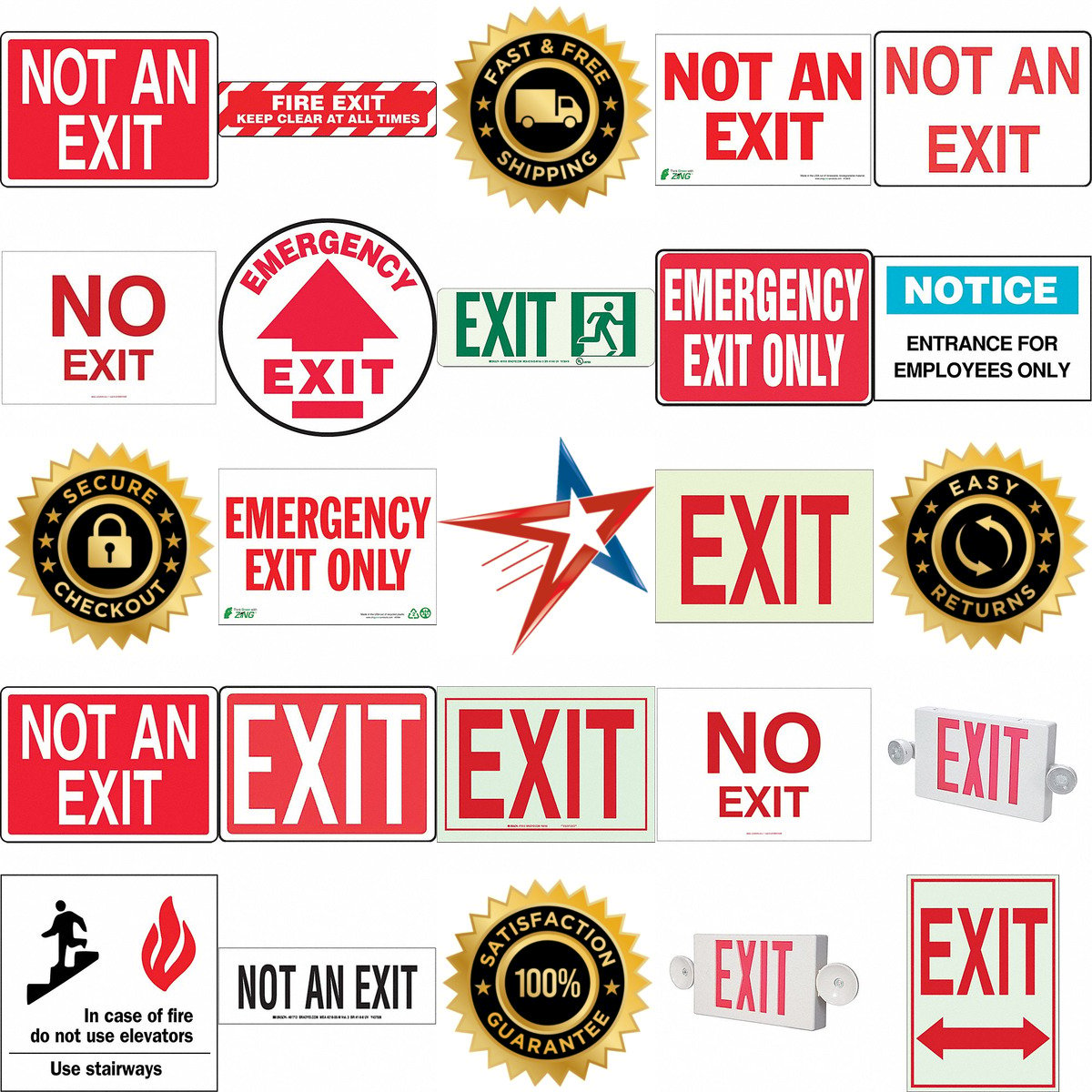 A selection of Exit and Entry Signs products on GoVets