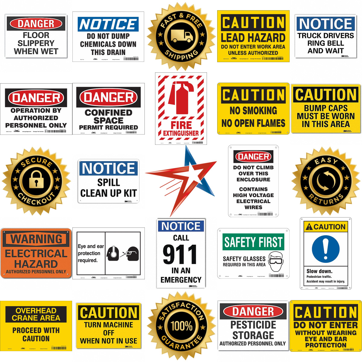 A selection of Safety Facility and Grounds Signs products on GoVets