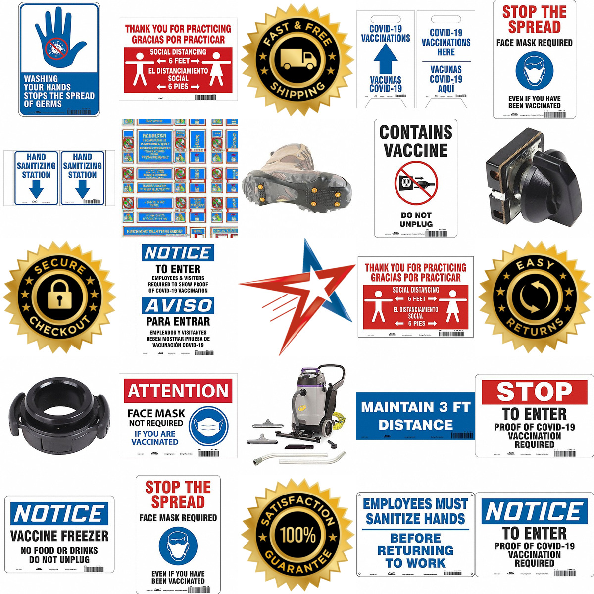 A selection of Safety Signs products on GoVets