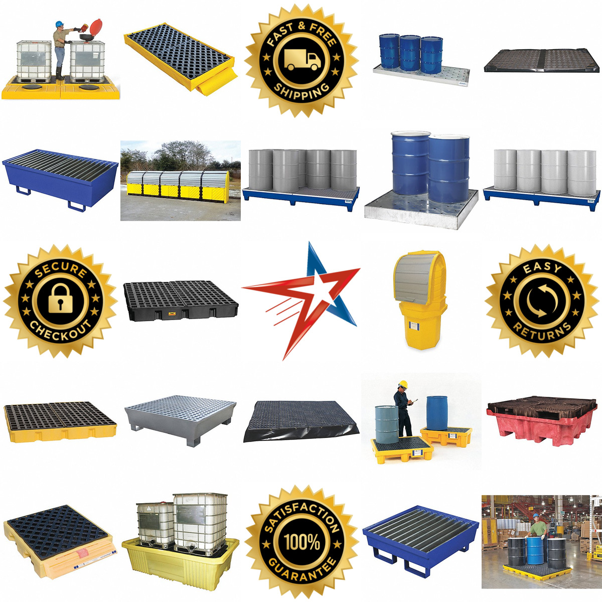 A selection of Spill Containment Pallets Decks and Platforms products on GoVets