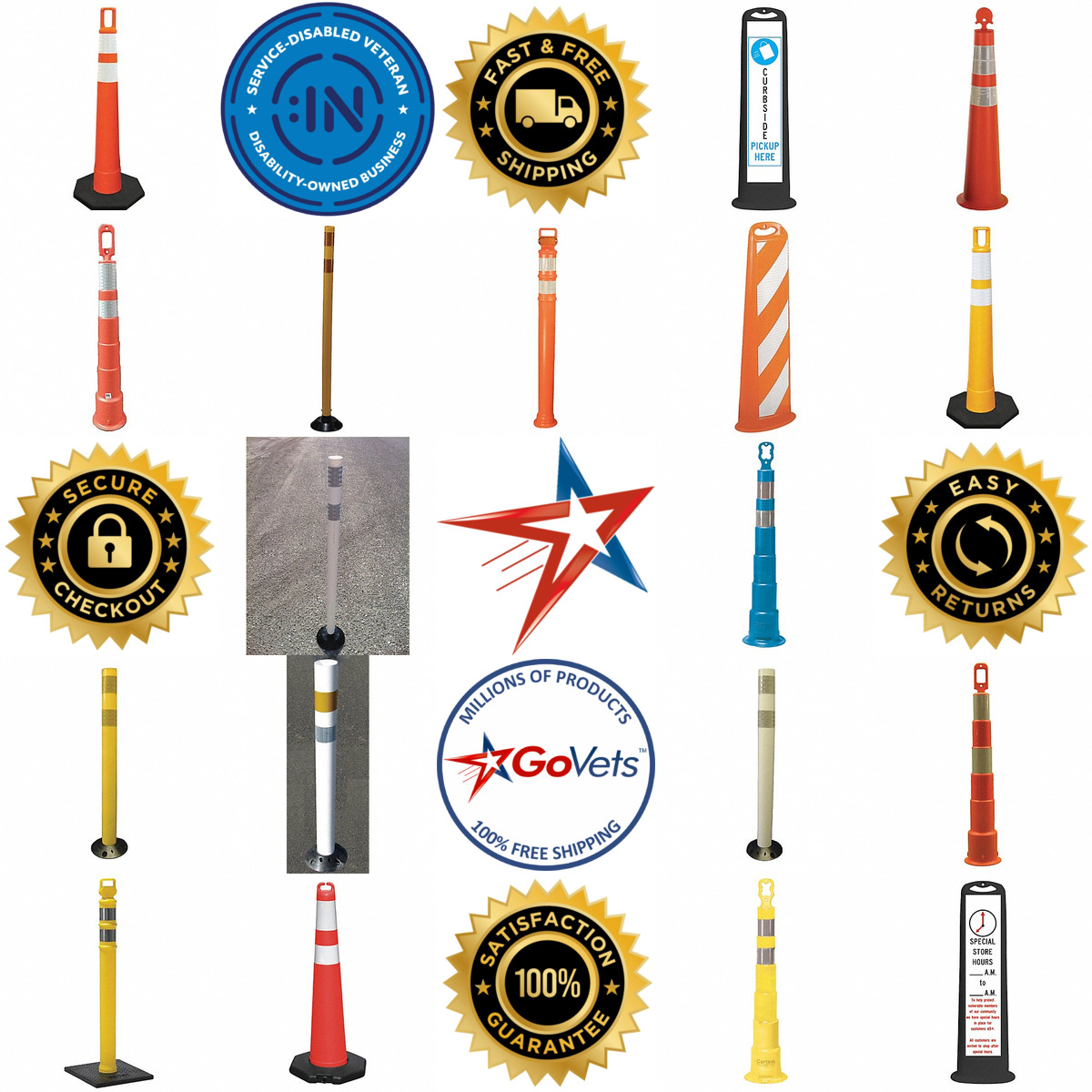 A selection of Traffic Delineators Channelizers and Vertical pa products on GoVets