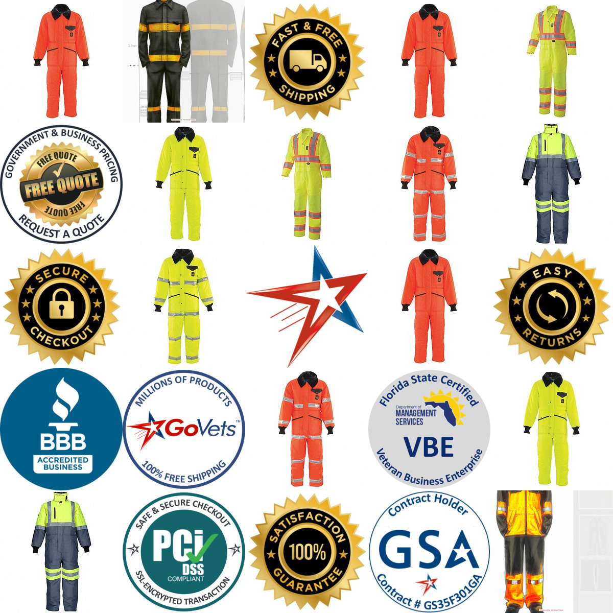 A selection of High Visibility Coveralls products on GoVets