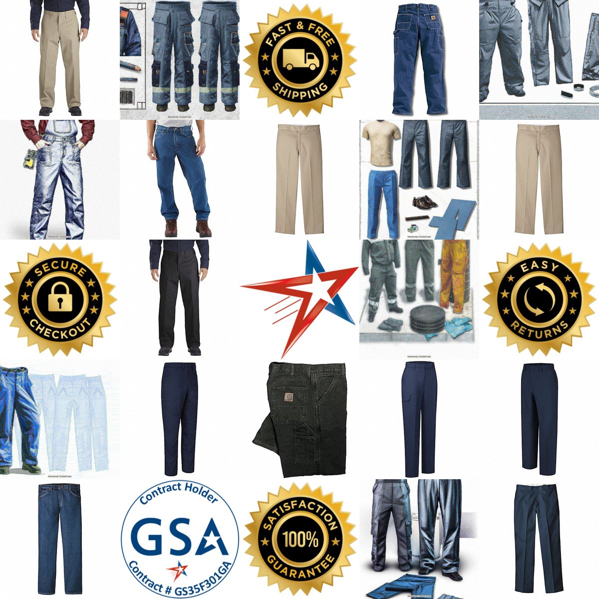 A selection of Shop and Work Pants products on GoVets