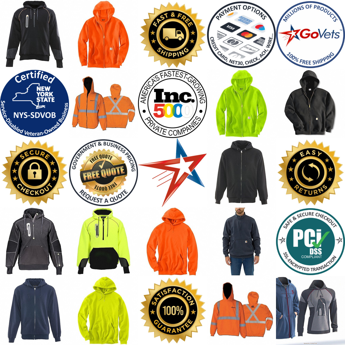 A selection of Shop and Work Sweatshirts and Hoodies products on GoVets