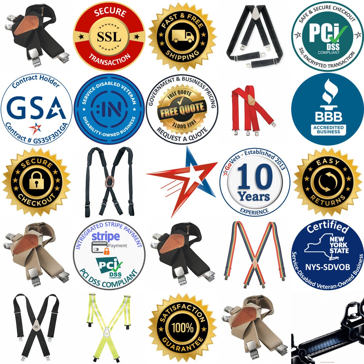 A selection of Suspenders products on GoVets