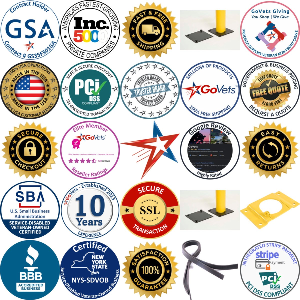 A selection of Bollard Hardware products on GoVets