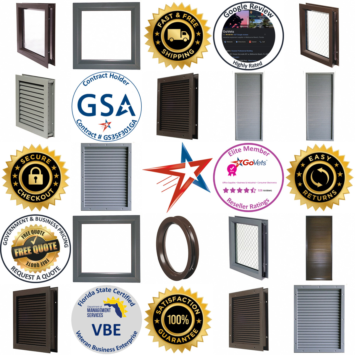 A selection of Door Louver and Lite Kits products on GoVets