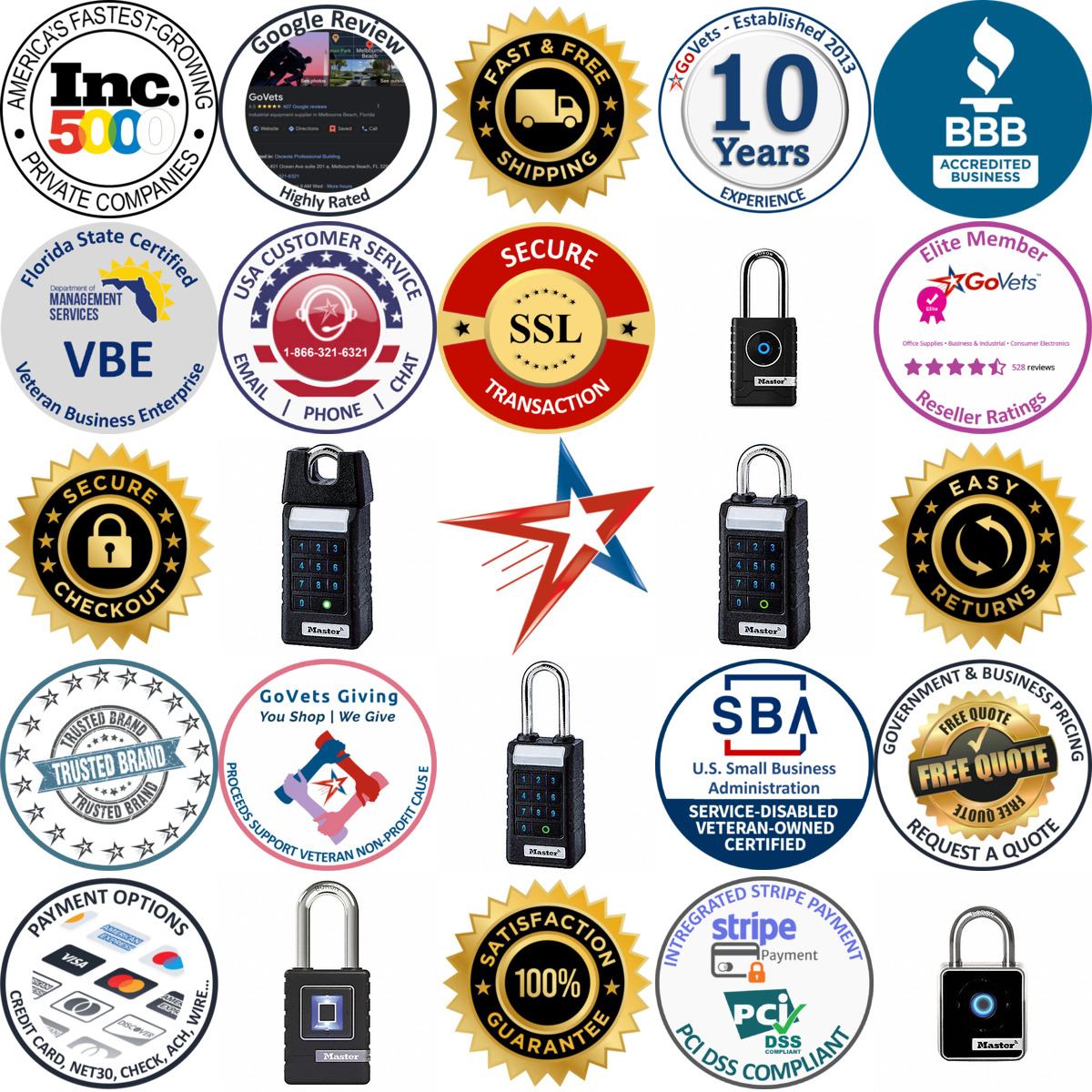 A selection of Bluetooth and Biometric Padlocks products on GoVets