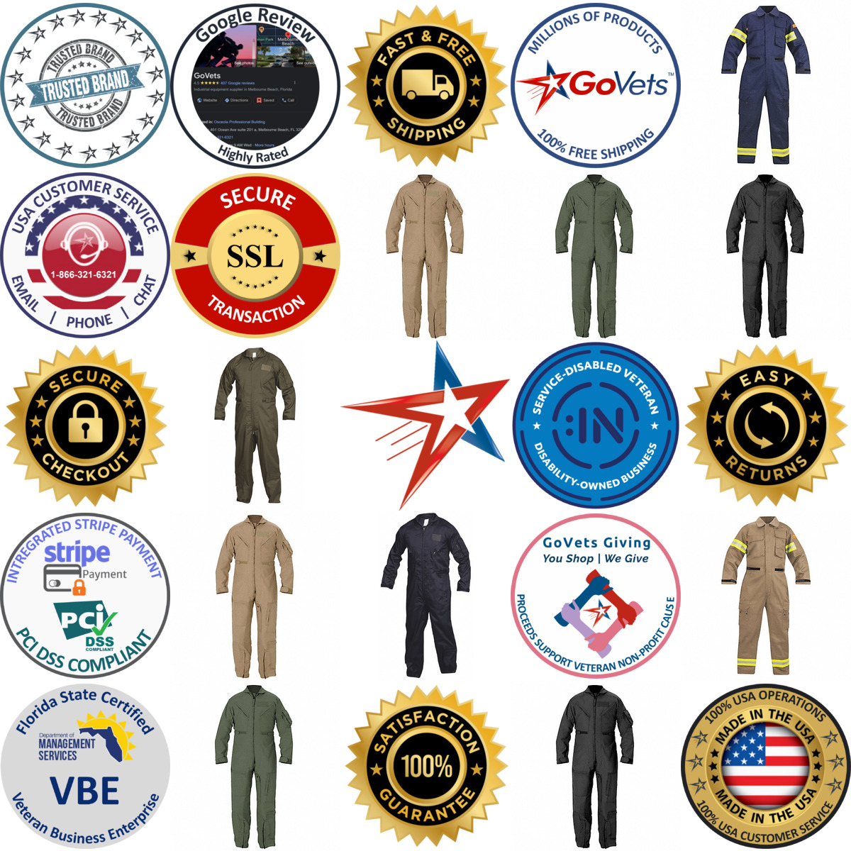 A selection of Flight Suits products on GoVets