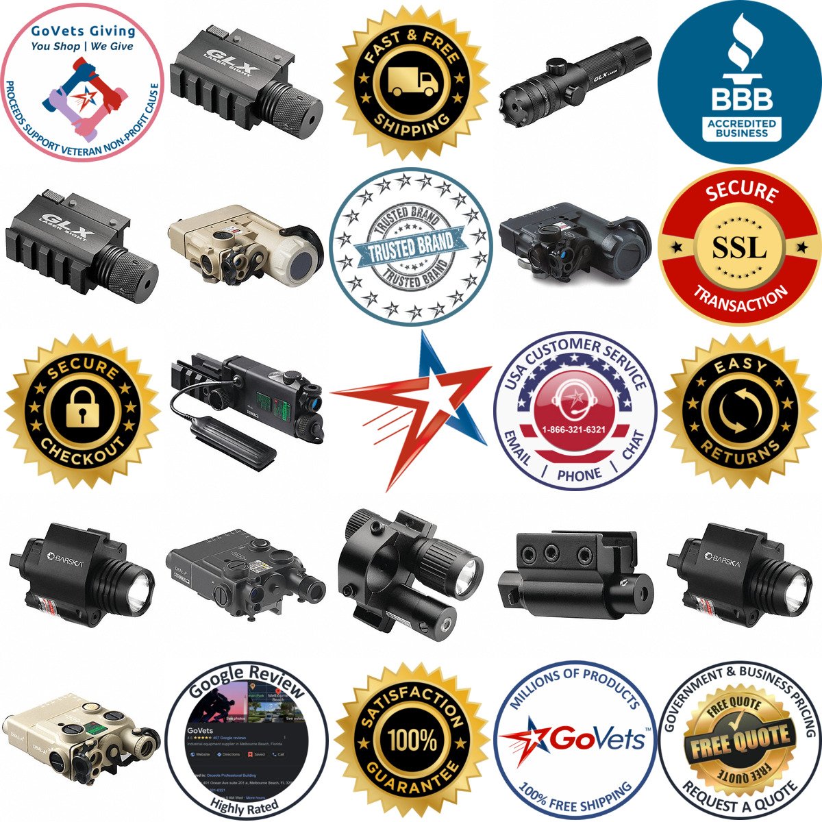 A selection of Laser Sights products on GoVets