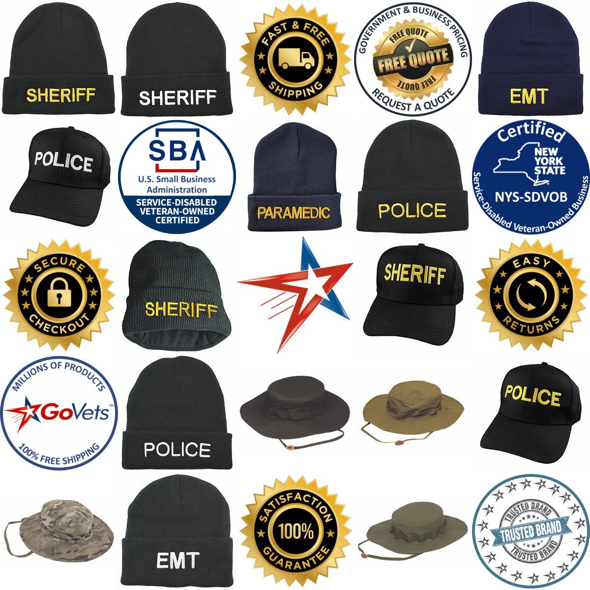 A selection of Public Service Hats products on GoVets