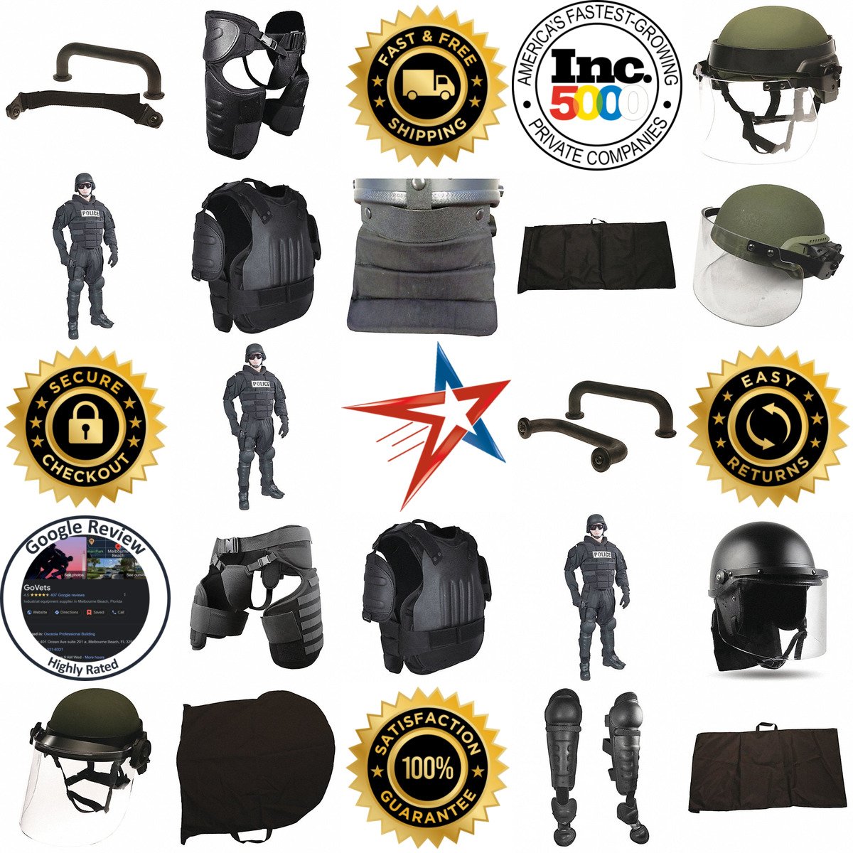 A selection of Riot Gear products on GoVets