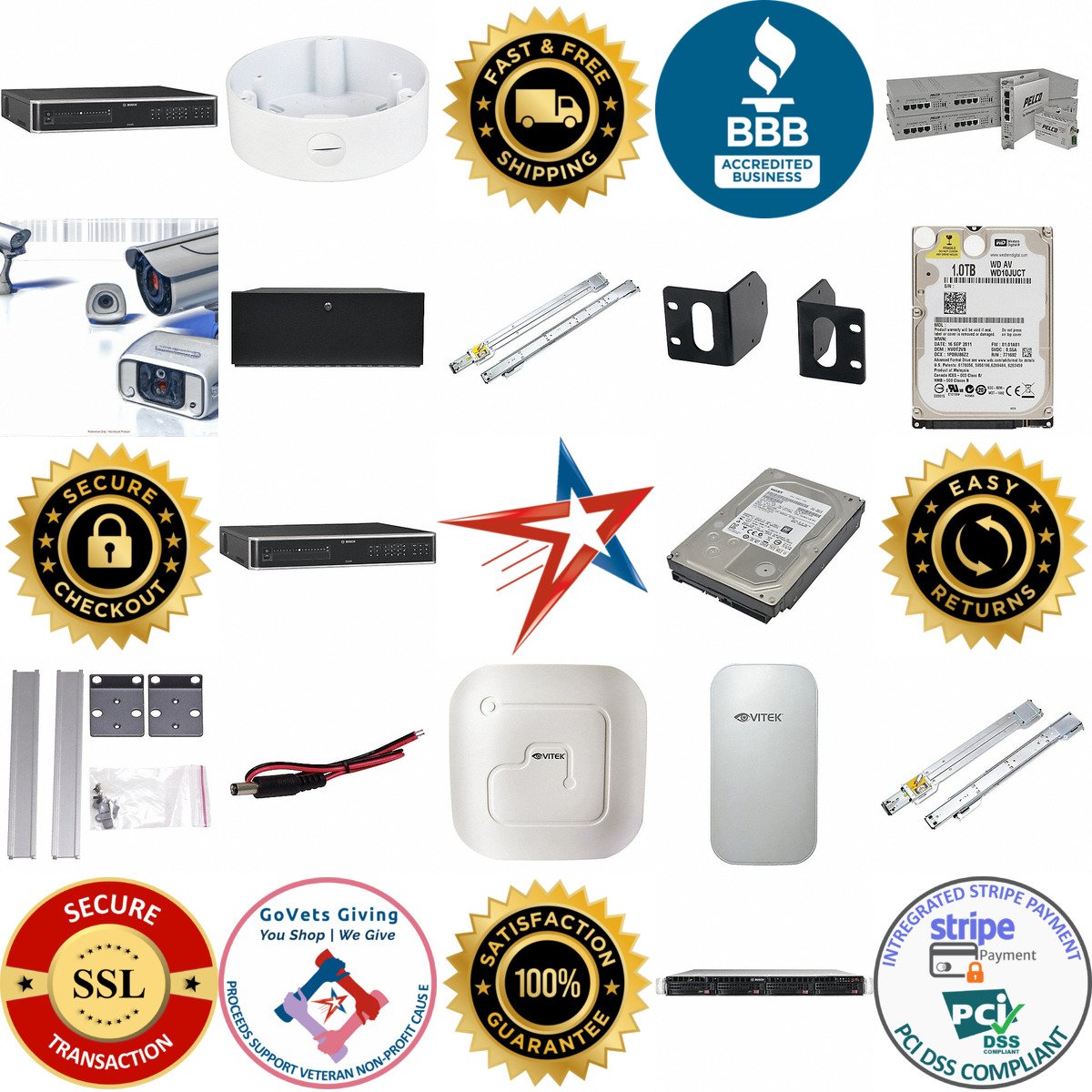 A selection of Video Surveillance Camera and Recorder Accessories products on GoVets