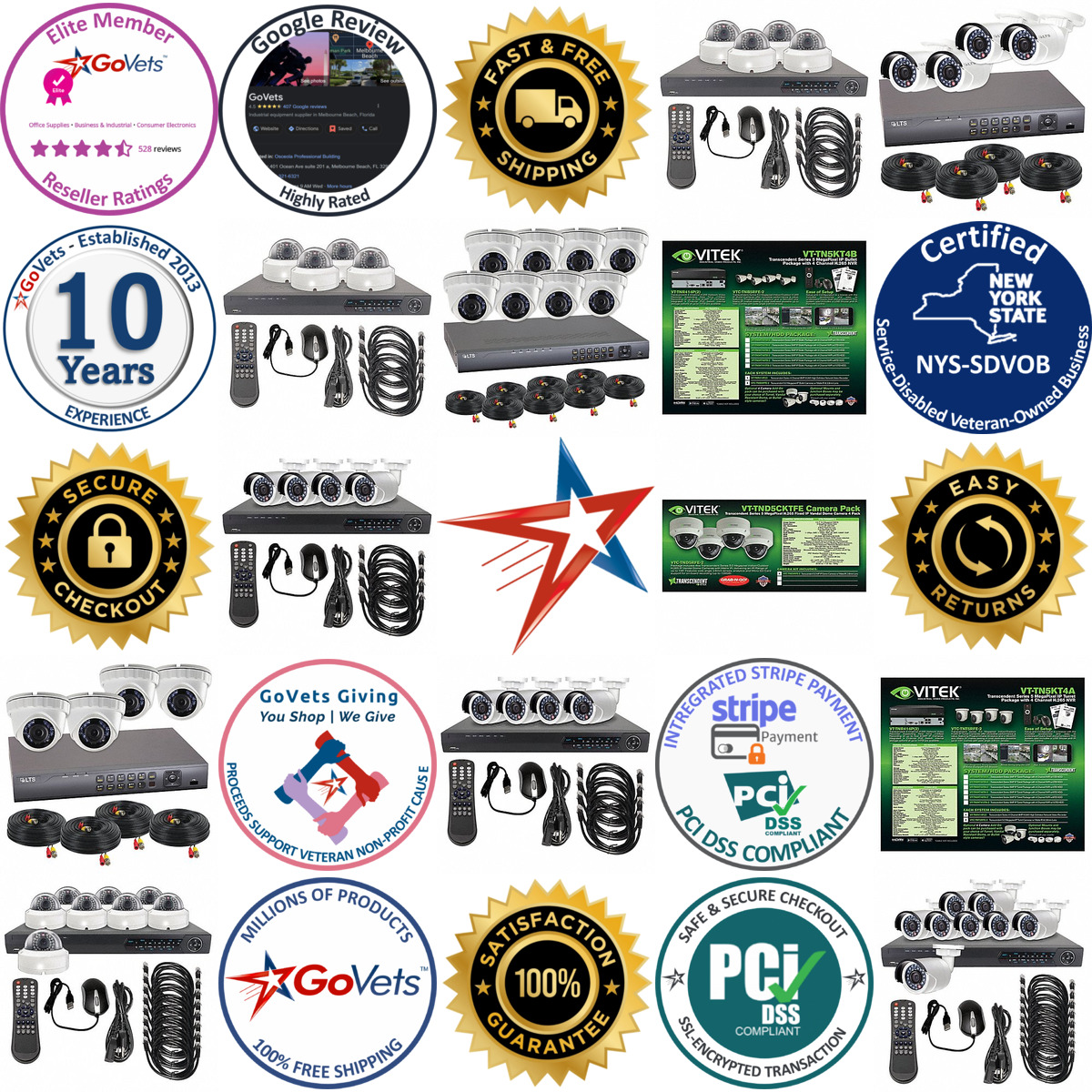 A selection of Video Surveillance Network ip Systems products on GoVets