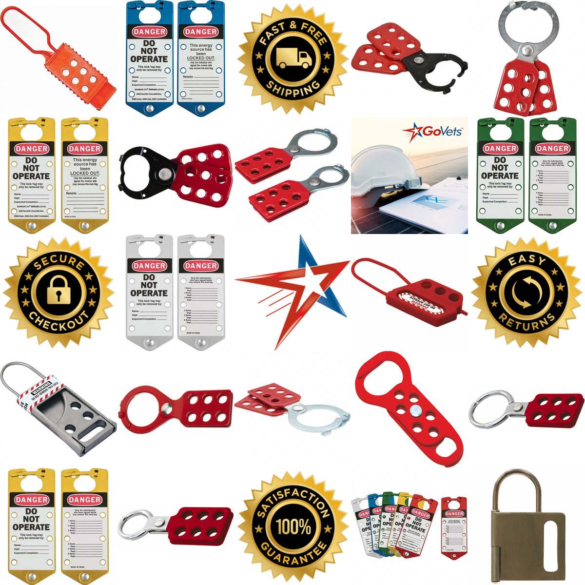 A selection of Lockout Hasps products on GoVets