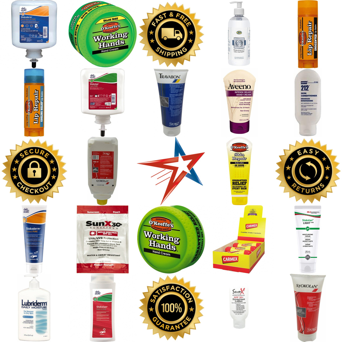 A selection of Lotions Creams and Sunblock products on GoVets